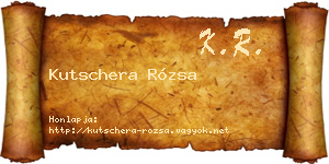 Kutschera Rózsa névjegykártya